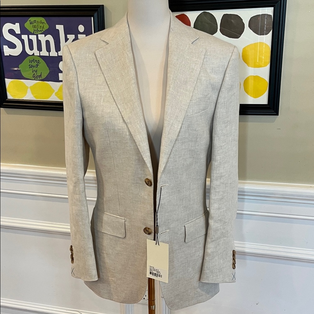Suitsupply Light Brown Napoli Single Breasted Baird McNutt Linen Blazer